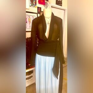 Elegant Black Wrap Top